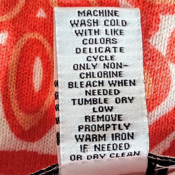 Carole Little Orange White Print Cotton Cardigan - Picture 5 of 5